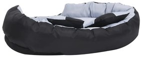 Almofadão p/ cães reversível e lavável 110x80x23 cm cinza/preto