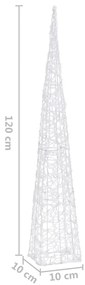 Cone de iluminação decorat. c/ LEDs azuis acrílico 120 cm
