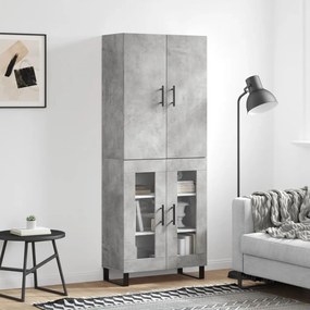 vidaXL Armário alto 69,5x34x180 cm derivados de madeira cinza cimento
