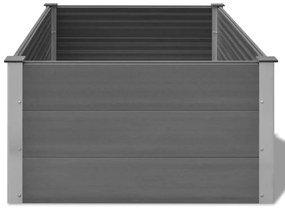 Canteiro elevado para jardim WPC 150x100x54 cm cinzento