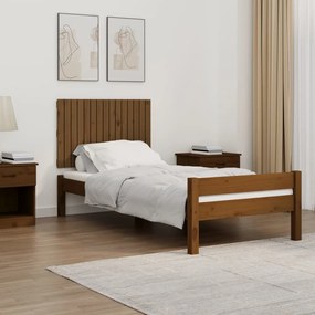 vidaXL Cabeceira de parede 95,5x3x60 cm pinho maciço castanho-mel