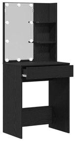 Mesa de Maquilhagem LED vidaXL em Carvalho Preto, 60x40x140 cm, Feita
