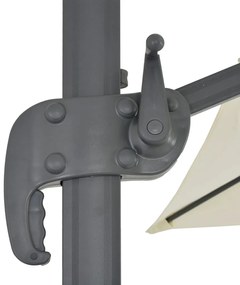 Guarda-sol cantilever c/ poste alumínio 400x300 cm cor areia