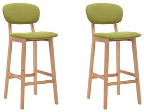 vidaXL Bancos de bar 2 pcs tecido verde