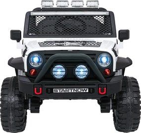 Jipe elétrico para Crianças 12V Jeep BEAST 4x4, Rodas de espuma EVA, Assento Couro ecológico Branco