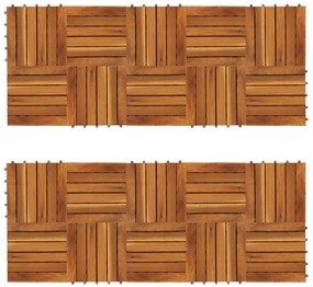 271790 vidaXL Ladrilho-pavimento madeira, padrão vertical, 20 pcs, 30 x 30 cm acácia