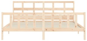 Cama sem colchão 200x200 cm madeira de pinho maciça