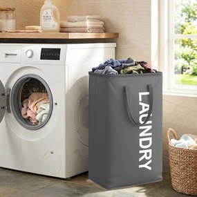Cesto de roupa suja dobrável, 80 L 40 x 30 x 68 cm Cinzento