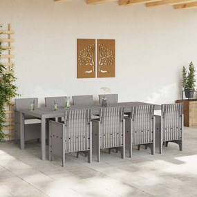 Conjunto de Jantar ao Ar Livre 9 pcs Branco 250 x 100 x 73 cm