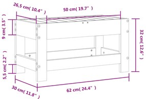 Apoio de pés para jardim 62x30x32 cm pinho maciço branco