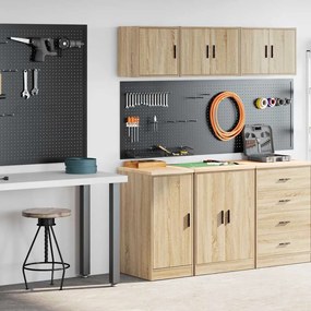 vidaXL Armários de garagem 2pcs derivados de madeira carvalho sonoma