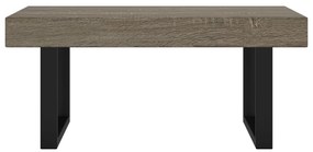 Mesa de centro 90x45x40 cm MDF e ferro cinzento e preto