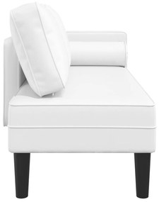 Chaise longue com almofadões couro artificial branco