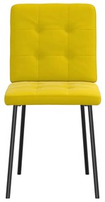 Cadeiras de jantar 6 pcs veludo amarelo