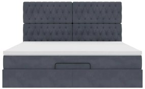 Estrutura cama otomana colchões 180x200 cm cinzento escuro