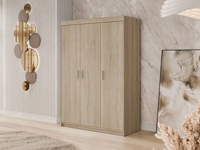 Roupeiro Novduni 101, Carvalho sonoma, 191x133x53cm, 89.5 kg, Portas para roupeiro: Com dobradiças, Número de prateleiras: 5, Número de prateleiras: 5