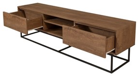 Conjunto de Mobiliário de Sala Laxus – Nogueira/Preto – TV: 180x50x40