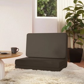 vidaXL Colchão dobrável couro artificial antracite
