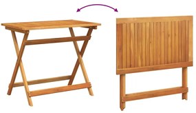 Conjunto de Bistro Dobrável com 5 Peças e Almofadas de Madeira Acácia