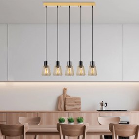 Candeeiro de Teto Kemtel – Ouro Brilhante – 85 x 16 x 115 cm