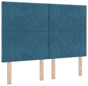 Cama vidaXL Azul Escuro 140x190 cm Veludo