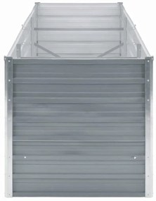 Canteiro elevado de jardim aço galvanizado 240x80x77cm cinzento