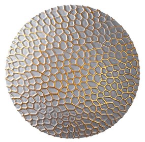Candeeiro de Parede Yosma - Prateado e Dourado - 21cm x 21cm x 15cm