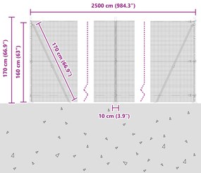 Cerca de Arame Soldado com 13 Postes Flangeados Cinza 1.6x2.5 m Aço