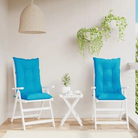 vidaXL Almofadões para cadeiras altas de jardim 2 pcs tecido azul