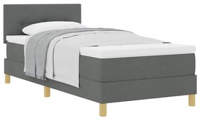 Cama Box Spring com Colchão Cinza Escuro 90x200 cm Tecido