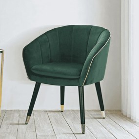 POLTRONA PARIS VERDE E DOURADA 62X58X78 CM