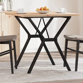 Mesa de jantar estrutura em Y 80x80x75,5 cm pinho/aço