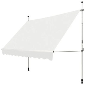 Toldo telescópico e retrátil 300 x 120 cm resistente aos raios UV impermeável com manivela manual e altura ajustável para janela varanda bege