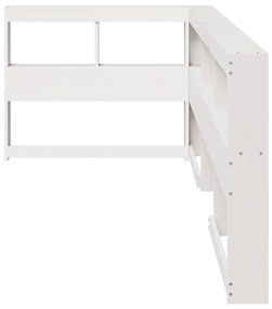 Estante cabeceira forma de L 75 cm madeira pinho maciça branco