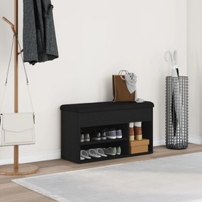 Banco de Armazenamento vidaXL Preto Carvalho 80x30x45 cm Madeira de En