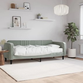vidaXL Sofá-cama com colchão 80x200 cm veludo cinzento-claro