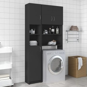 vidaXL Armário de casa de banho 32x25,5x190 cm contraplacado cinza