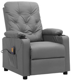 Cadeira de massagens couro artificial cinzento
