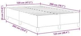Cama vidaXL Cinza Claro 120x200 cm Tecido Cotelê