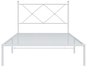 Estrutura de cama com cabeceira 100x190 cm metal branco