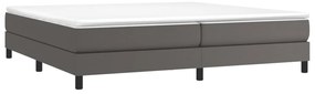 Estrutura de cama 200x200cm couro artificial cinzento