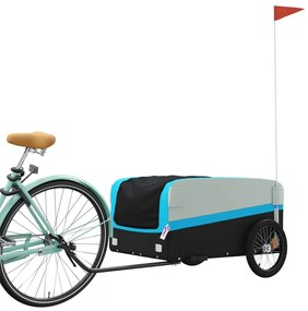 Reboque para bicicleta 45 kg ferro preto e azul
