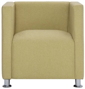 Poltrona em forma de cubo tecido verde