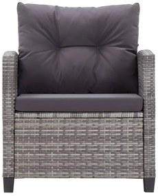 6 pcs conjunto sofás jardim c/ almofadões vime cinzento-escuro