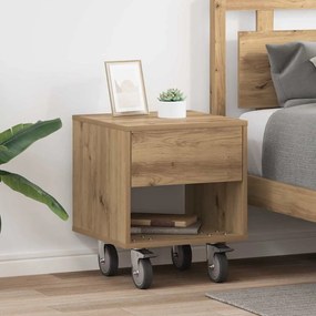vidaXL Mesa-de-cabeceira 2 pcs Carvalho Artesanal 40,5 x 40 x 48 cm