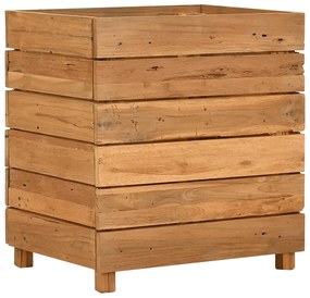 Vaso/floreira 50x40x55 cm madeira de teca reciclada e aço