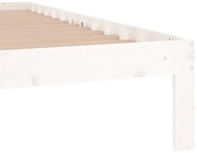 Estrutura de cama solteiro 90x190 cm madeira maciça branco