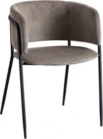 Pacote De 4 Cadeiras De Jantar Estofadas Nalon Negro & Bombazina Toupeira Claro & Bombazina - Sklum