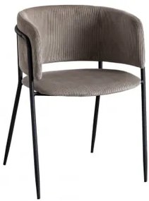 Pacote De 4 Cadeiras De Jantar Estofadas Nalon Negro & Bombazina Toupeira Claro - Sklum