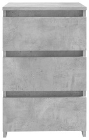 Mesa de cabeceira 40x35x62,5 cm contraplacado cinzento cimento